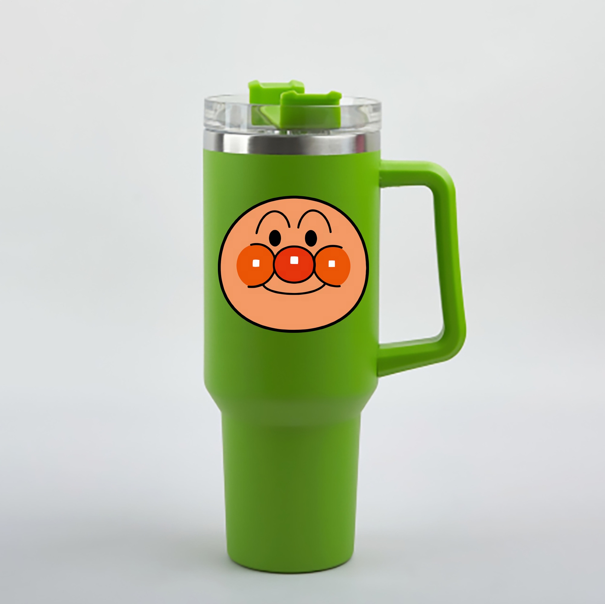 （画像用） アンパンマン Anpanman 1200mL車用タンブラー - クリスタルステッカー（プラスチックストロー付き）